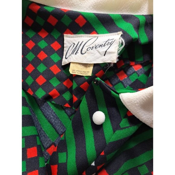 Womens Vintage Dress Maxi Polyester Christmas 1960s Geometric CM Coventry Medium - Picture 7 of 8